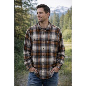 Carhartt Men's Large Original Fit Plaid Long-sleeve button-down shirt, heavier